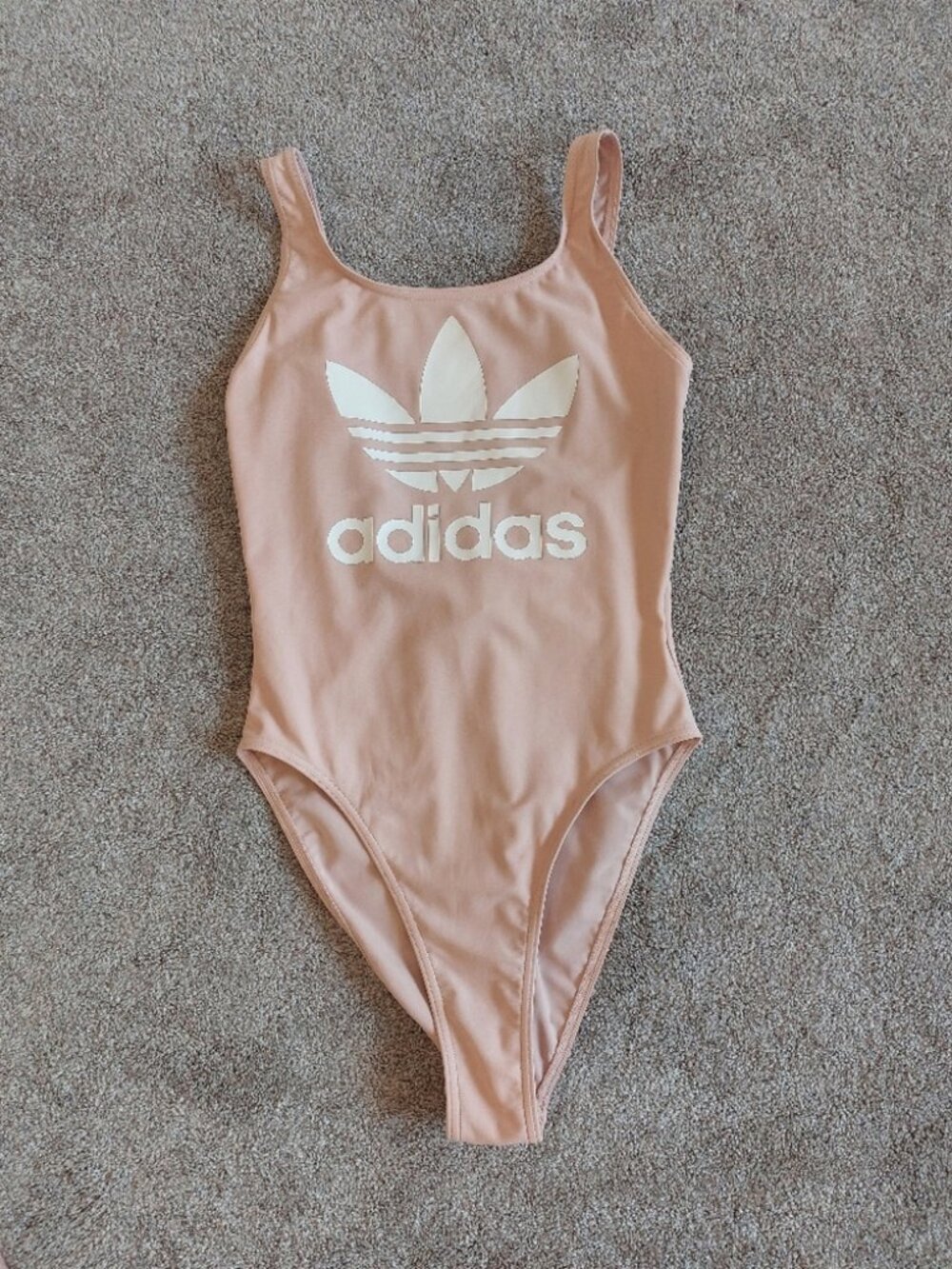 adidas Pink One Piece Swimsuit Womens S Trefoil Logo Like New